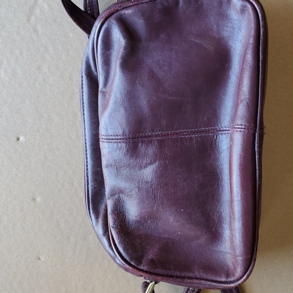 Etienne Aigner VINTAGE brown (plum) leather bag 10 X 7 x 3.5 crossbody - Picture 8 of 11